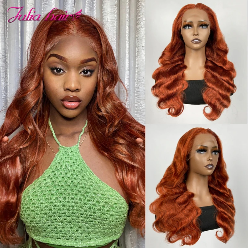 

Julia Hair Maple Brown Color Body Wave Wig Pre-Plucked Brazilian Body Wave 13*4 Lace Front Wig Human Hair Wig With Baby Hair