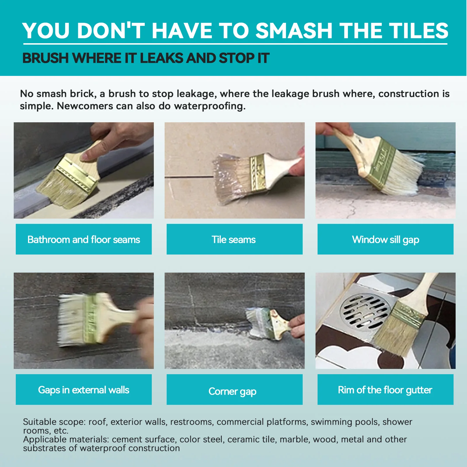 Waterproof Adhesive Sealant for Wall Leak Repair