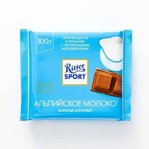 Плитка риттер спорт альпийское молоко. Ritter sport шоколад молочный с альпийским молоком 100гр. Шоколад риттер спорт альпийское молоко молочный 100г. Риттер альпийское молоко. Шоколад риттер спорт альпийское молоко.