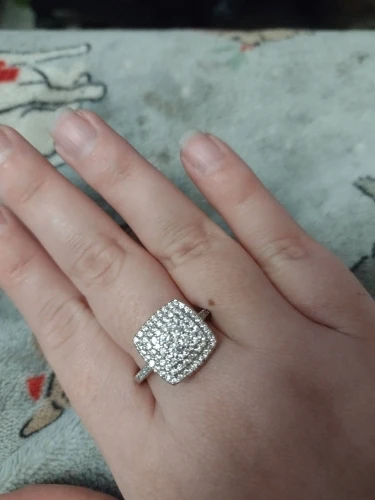 Big Bling Zircon Silver Ringar för kvinnor Mode bröllopsförlovningssmycken för kvinnor