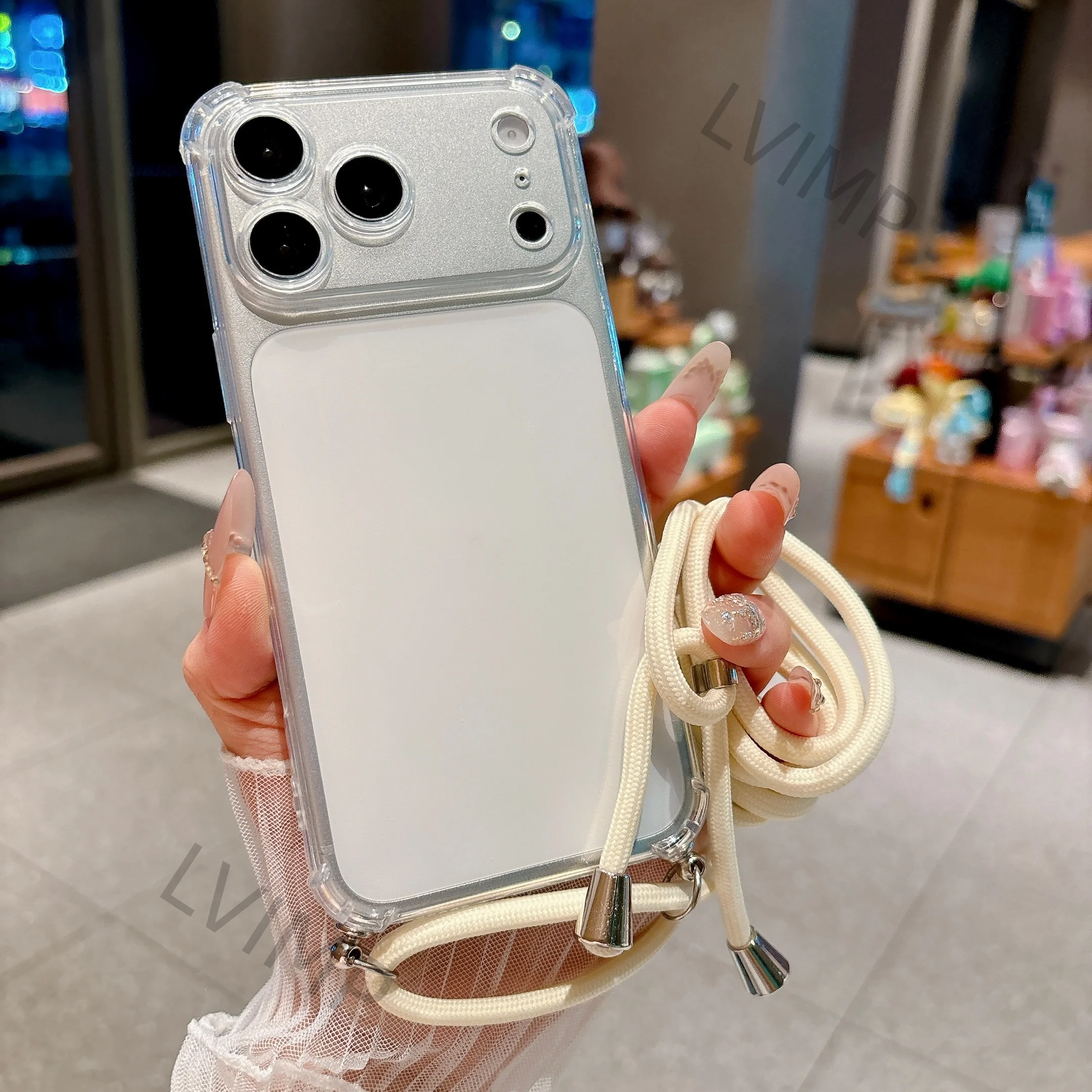 Ultra-Durable Transparent Anti-Drop Phone Case with Portable Lanyard