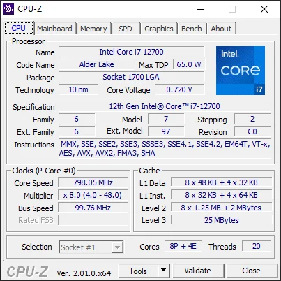 Intel Core i7-12700 NEW i7 12700 Processor 25M Cache up to 4.90 GHz Twelve Cores LGA 1700 NO QS photo review