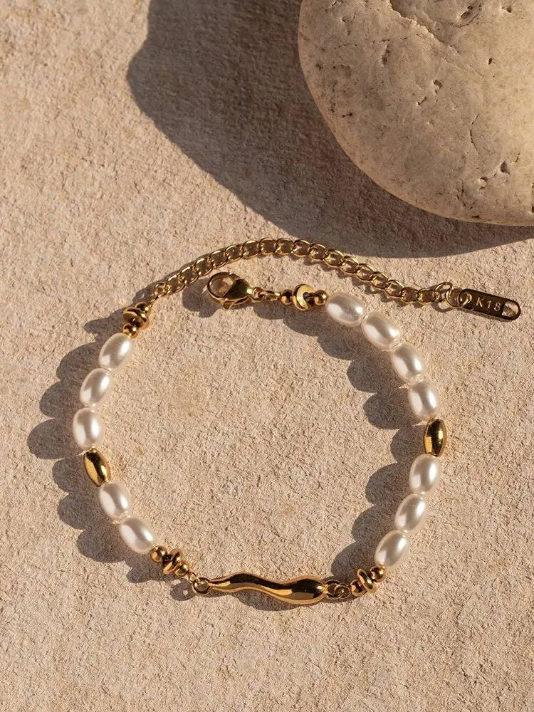 Uworld Stainless Steel Bead Chain Bangle Bracelet Waterproof Jewelry Statement Trendy Golden Metal браслеты на руку Man Girls