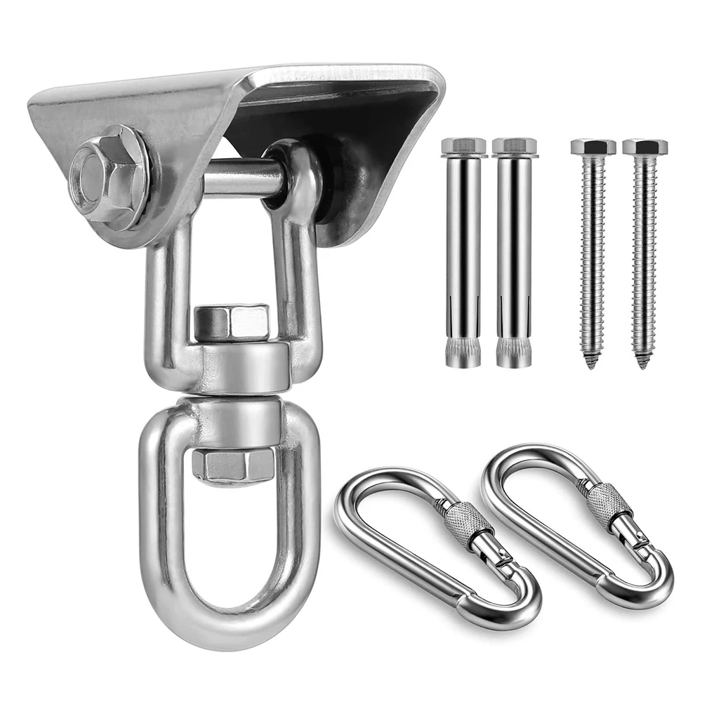 

Hammock Hanging Kit 360° Rotate Swing Hangers Suspension Hooks for Swing, Chair, Yoga, Multiple Indoor Outdoor Gym