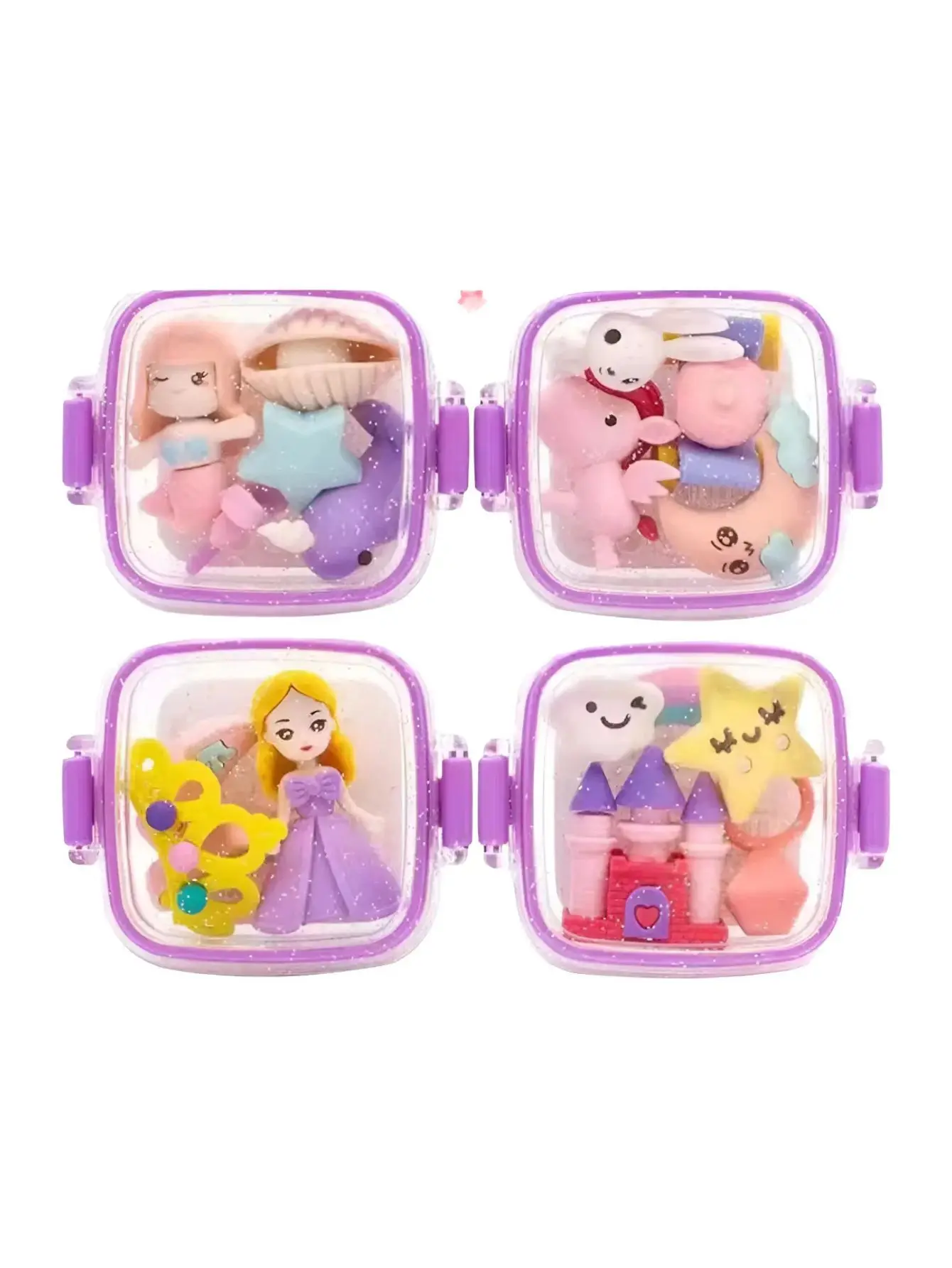 4kit De Gomas Diseños Mixtos Super Kawaii Papelería Escolar