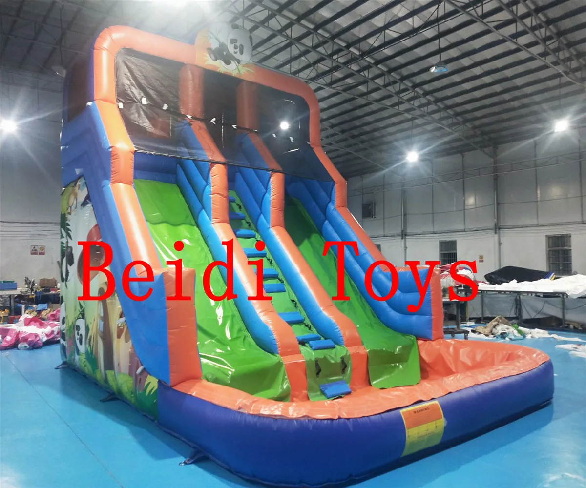 Commercial Hot Selling Animal Park Inflatable Double Lane Water Slide Bounce House Jumper Bodyguard commercial dual lane inflatable water slide bounce house jumper bodyguard