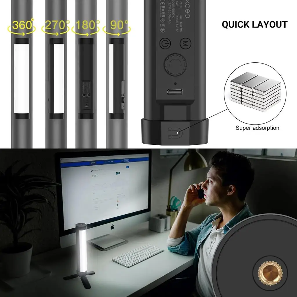 Sword Bastao Led Care Rgb Luxceo For Studio Video Photography Professional With P100 Control — view 4