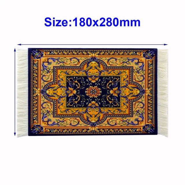 Persian carpet Woven flower small coaster wholesale merchants cheap mouse pad desk mat retro style rubber non-slip computer mats 5