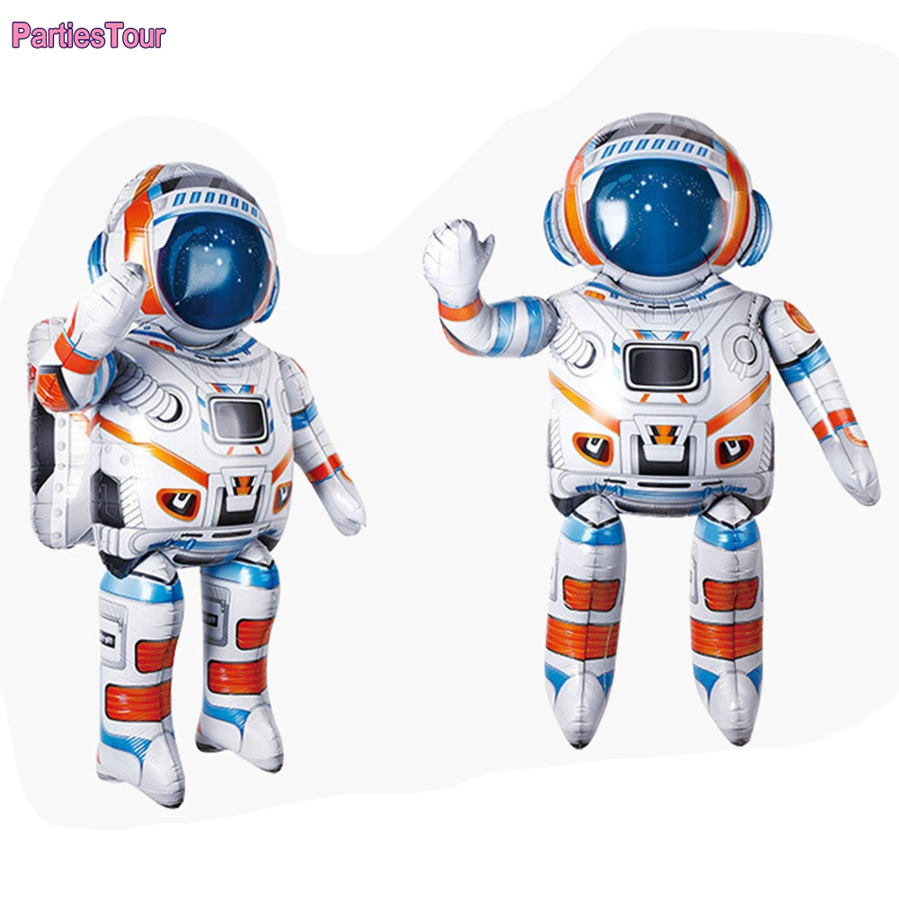 134cm Standing Inflatable Astronaut Balloon 3D Spaceman Foil balloon Kids Galaxy Outer Space Theme Birthday Party Decoration toy