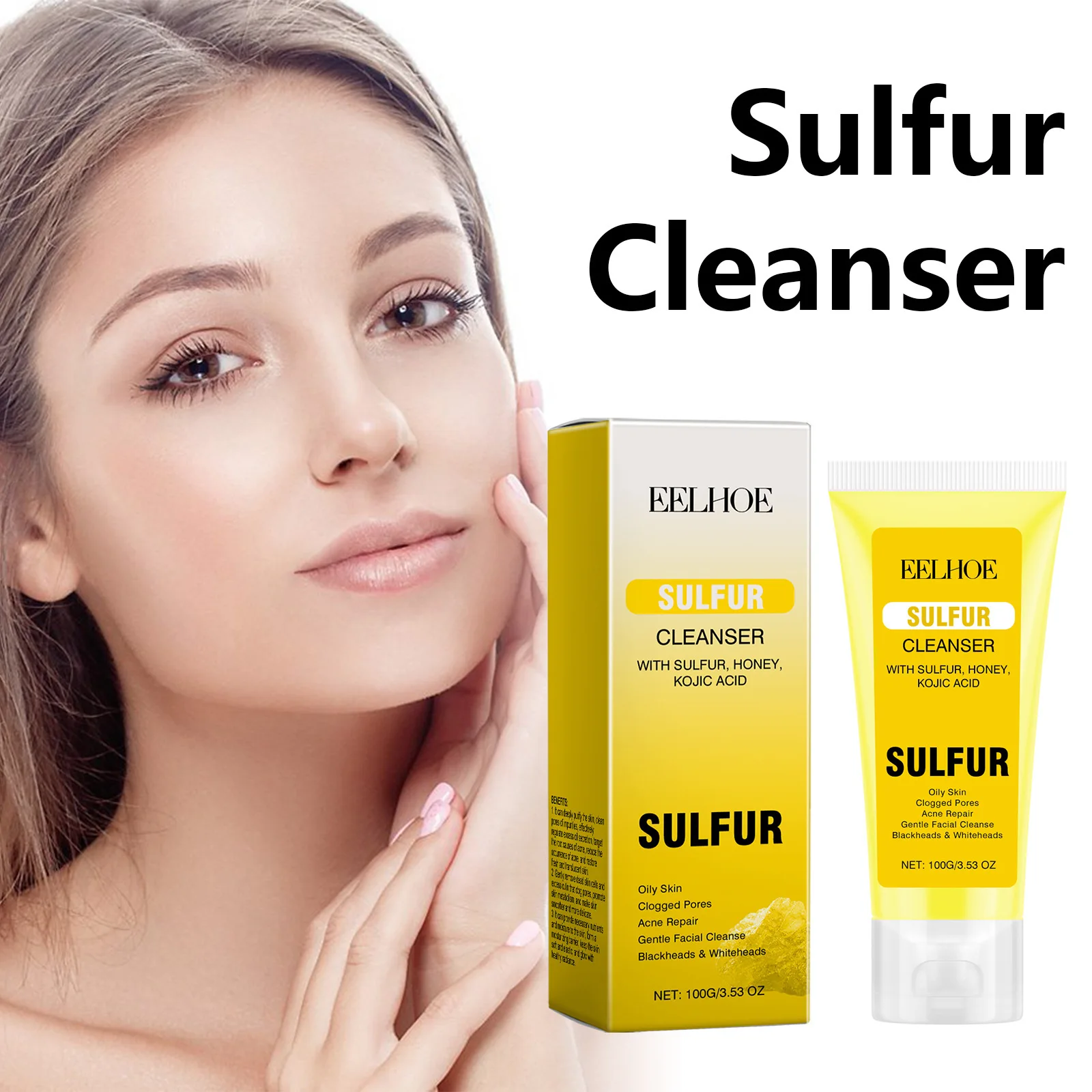 Facial Cleanser with Sulfur for Removing Clogged Pores A-Cne Treatment Nourish Facial Contours Gentle Exfoliating Facial Scrub 3
