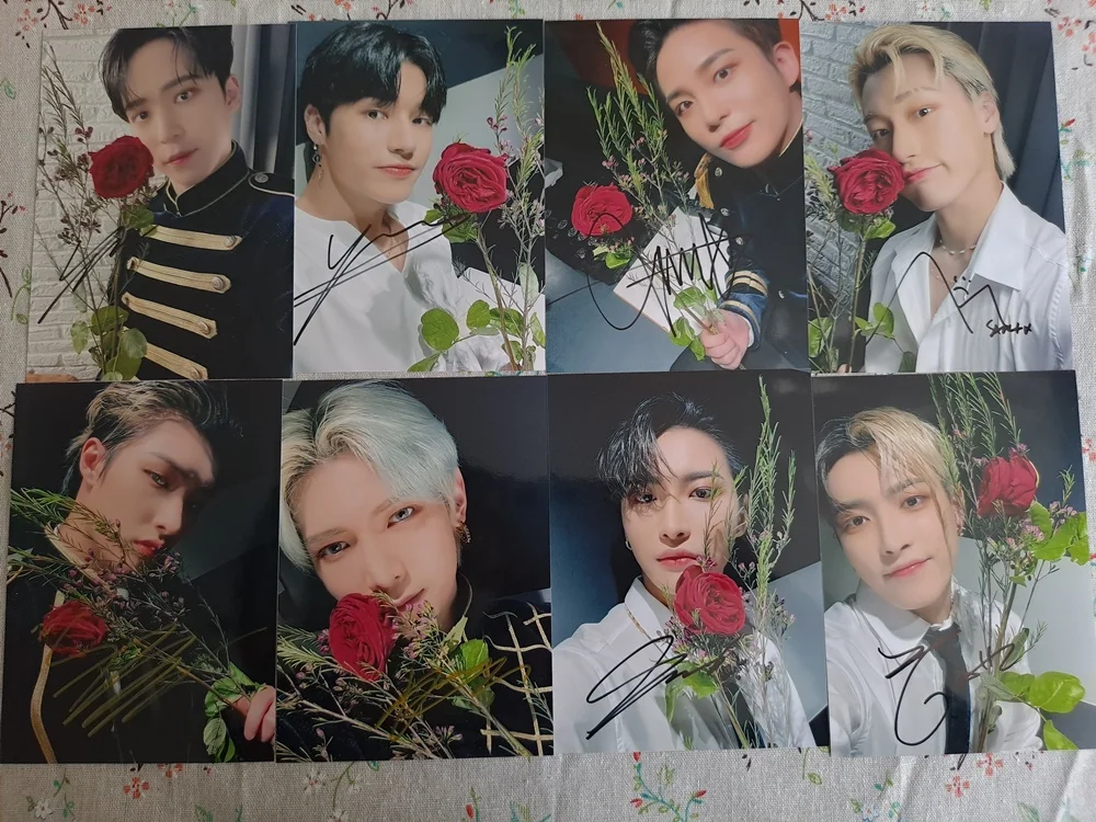 Ateezサイン入り写真K-POPギフトコレクタブルズ5*7 2022a