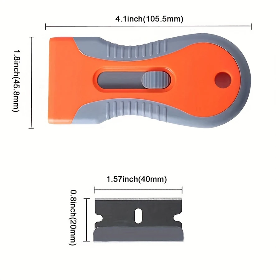 Portable Cleaning Tool Ceramic Glass Razor Blade 10 Blades Telescopic Adjustment Knife Cleaning Scraper Tool Removing Labels Stickers