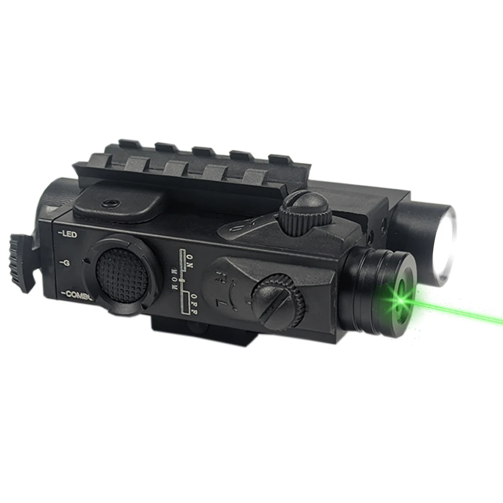 Military Grade Green/Red/Infrared Aiming Laser with Flashlight Combo