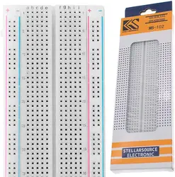 Actecom Placa de pruebas MB102 para Protoboard de MB-102, placa de pruebas PCB de 830 puntos sin soldadura, desarrollo de prueba de prototipo Universal