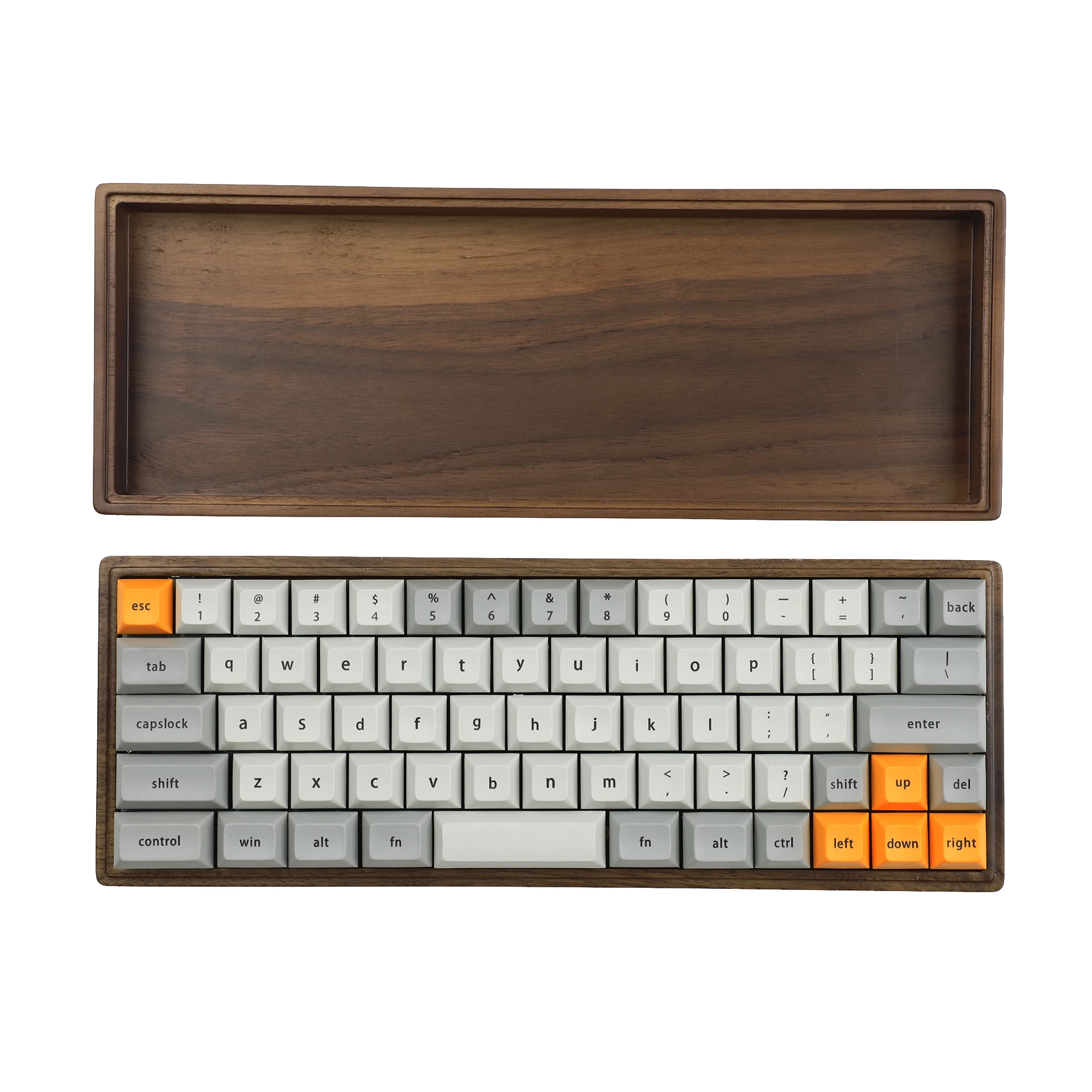 YMDK 67 Keys Minila Layout Wood Case QMK Hotswappable Hot Swap Type C PCB Mechanical Keyboard
