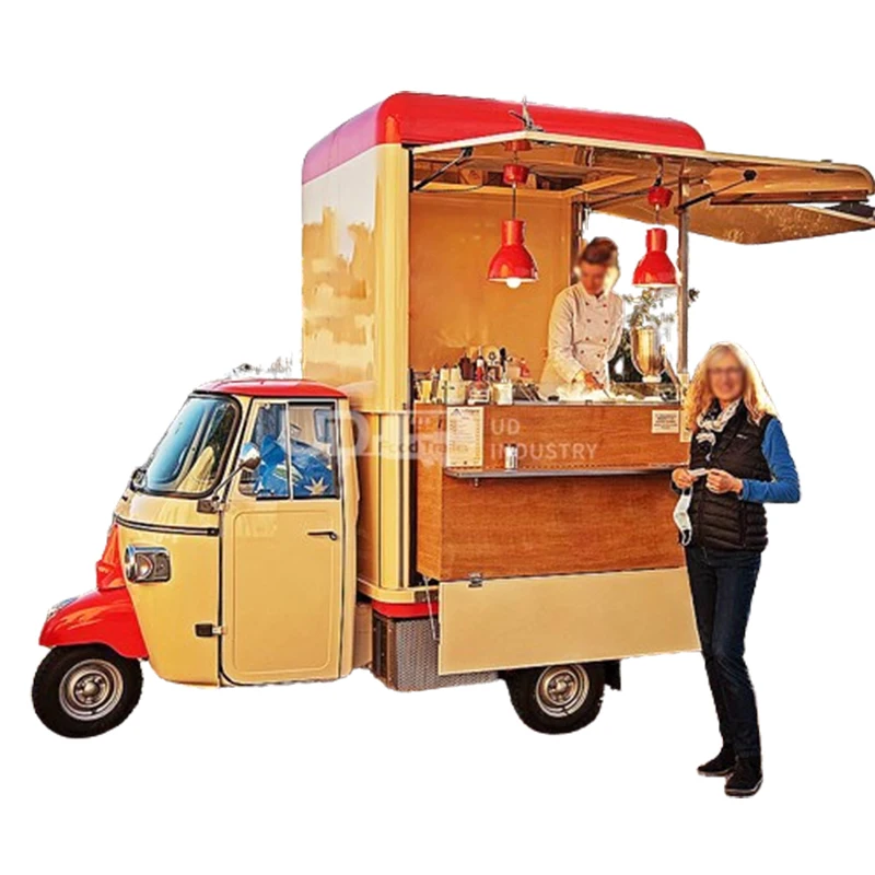 Hot Selling 2024 Food Carts Hot Dog Stand Ice Cream Truck Electric Food Cart Tricycle Ape Food Truck Pizza Truck for Sale