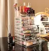 "4-pack clear stackable makeup organizers – 9-drawer vanity storage for jewelry & beauty products" 4