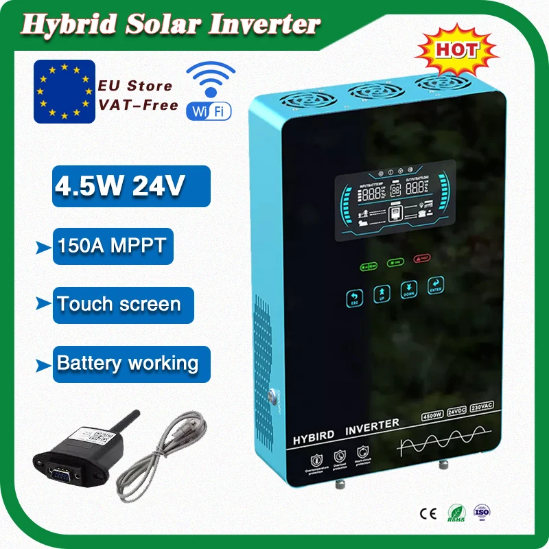 4.5Kw Off-Grid Solar Hybrid Inverter 24Vdc Mppt 150A Caricatore Solare Max Pv Power 6200W Input Con Comunicazione Wifi