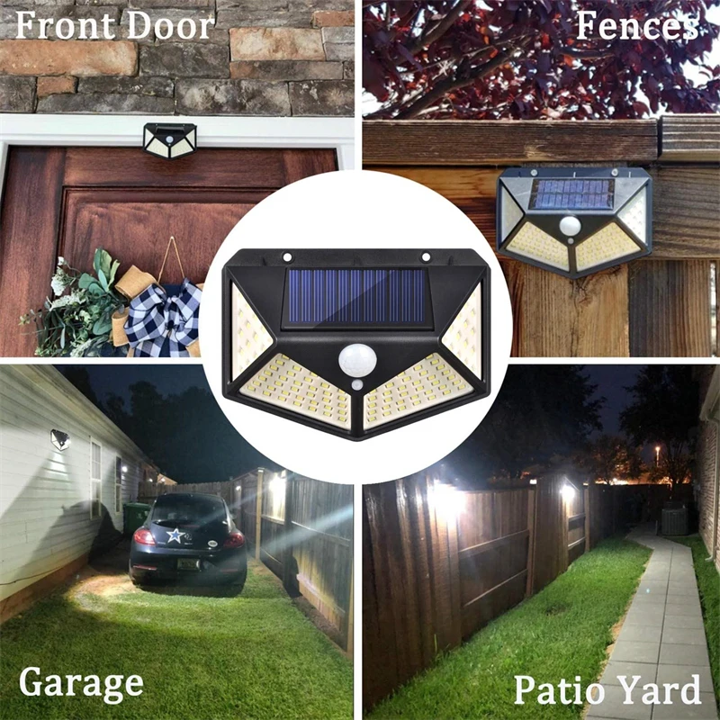 solar powered led lights Newest Solar Lights Outdoor 100 LED Solar Sensor Motion Light 3 Modes Outdoor Solar Wireless Lamp IP65 Waterproof Wall Lights decorative solar lights