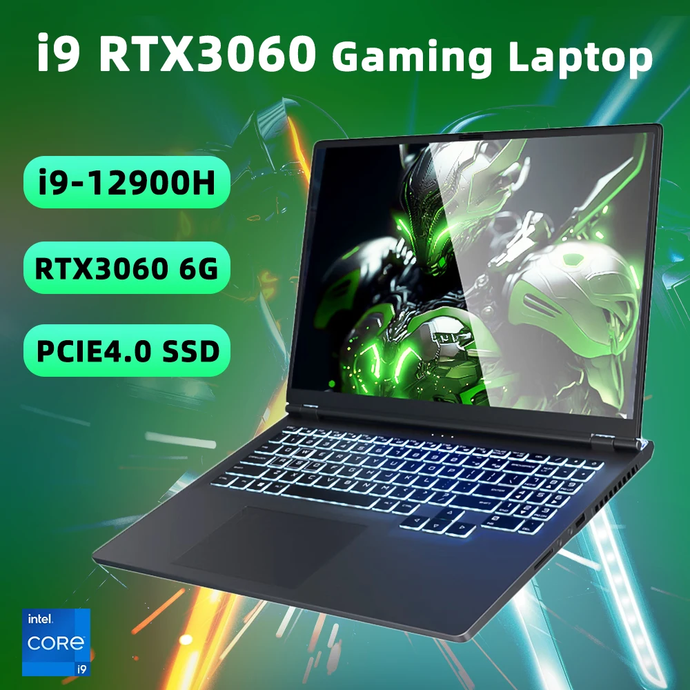 Kingnovy Fashion Gaming Laptop Intel I9 12900H I7-12700H Nvidia Geforce Rtx 3060 Gddr6 6Gb Gpu 16 "Fhd Ips Display Tastiera Rgb
