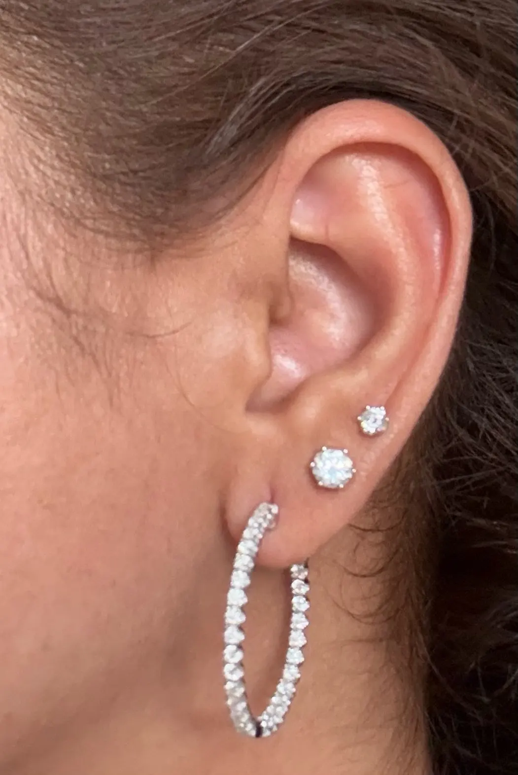 Sparkl365 Moissanite™ CELESTE 6-Claw Stud Earrings [18K White Gold over Silver S925]