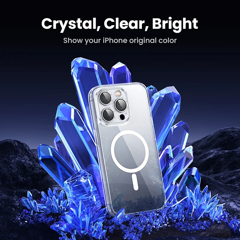 for Apple iPhone 15 Pro, [Compatible with MagSafe] Crystal Clear Hard Back  Cover & Soft TPU Edges, Slim Thin Shockproof Phone Case for Apple iPhone 15  Pro : : Electronics