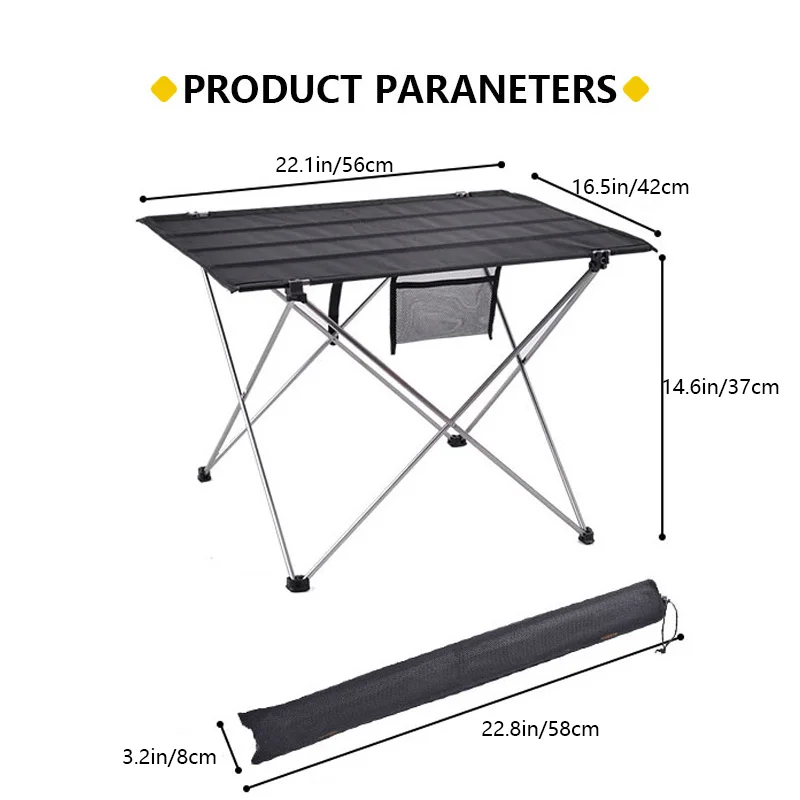 Outdoor Foldable Portable Tourist Folding Trips Patio Ultra Light Removable Small Backpacking Garden Furniture Tables Household