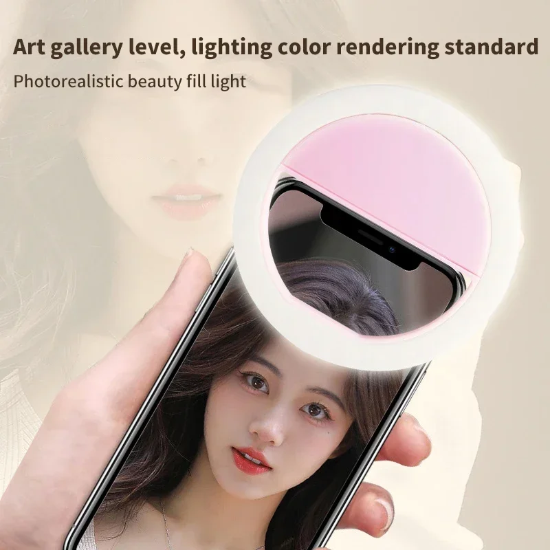 USB Charge Led Selfie Ring Light Mobile Phone Lens LED Selfie Lamp Ring for iPhone for Samsung Xiaomi Phone Selfie Light