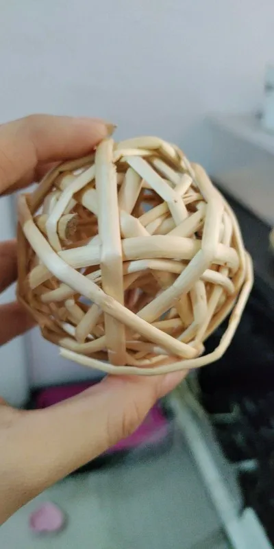 Grassy Fun: 7cm Braided Ball Chew Toy for Small Animals photo review