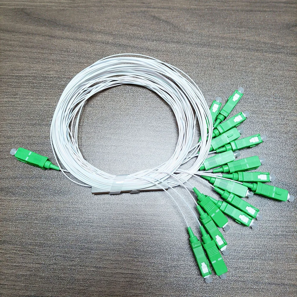 5PCS FTTH Fiber Optic APC Connector Splitter 1x16 Fiber Optics Tube Splitter PLC Splitter 1x16 PLC Splitter 0.9mm G657A1 LSZH 1M