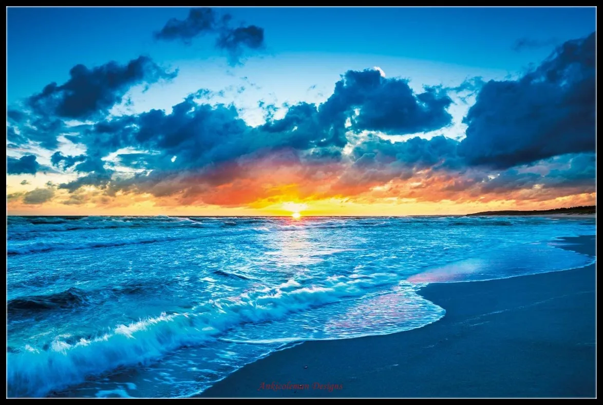 

Гавайский Рассвет над пляжем-наборы для вышивки крестиком-рукоделие ручной работы вышивка 14 CT Aida наборы DMC цвет