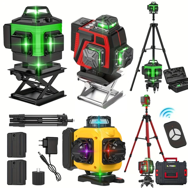 Niveau Laser 4D 16 lignes, ligne verte, auto-nivelant 360, puissance horizontale et verticale, outils de Construction professionnels 1