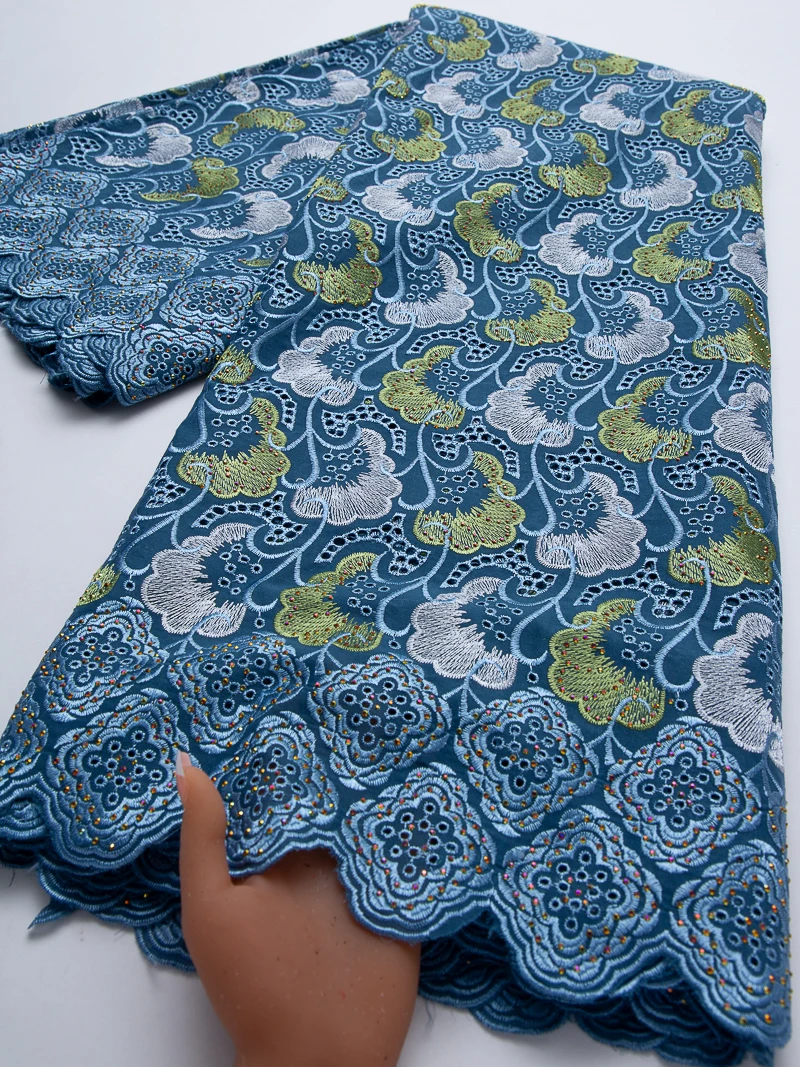 아프리카 스위스 보일 레이스 원단 2026 고품질 여성 드레스 원단 순백색 면 레이스 원단 DIY 파티 드레스용 TY4679