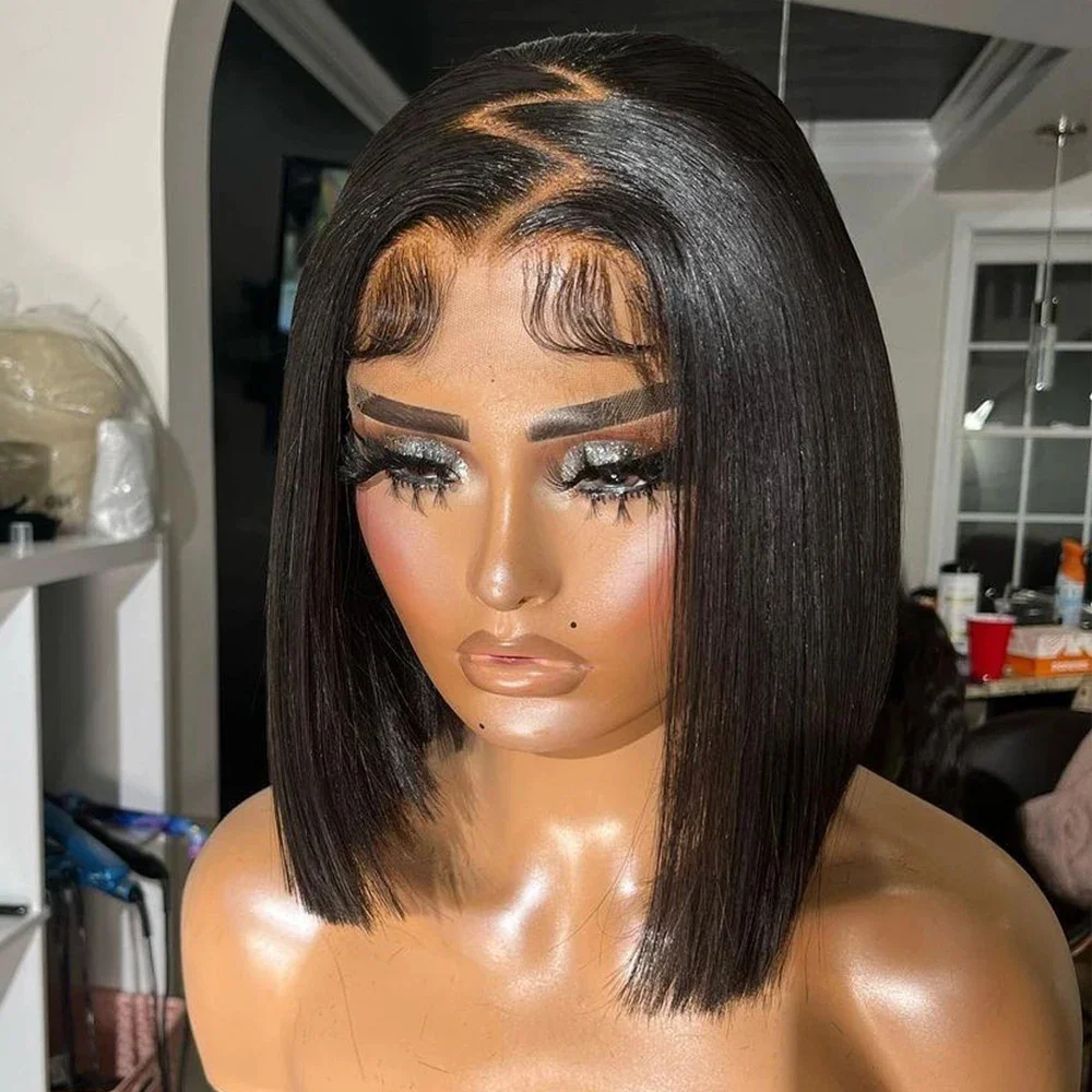 

13x4 Straight Lace Front Wigs Human Hair Short Bob Wig Brazilian Transparent Lace Front Human Hair Wig HD Frontal Wigs On Sale