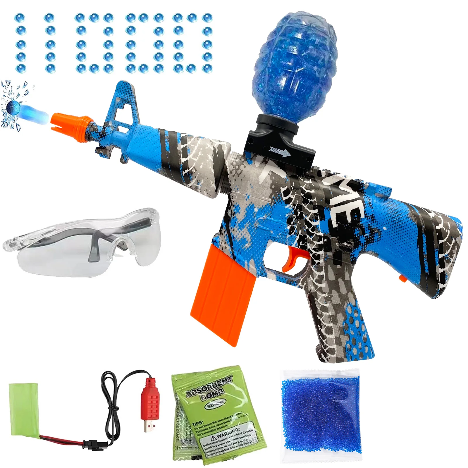Electric Splatter Ball Pistol M16 Gel Blaster Toy Gun Water Beads