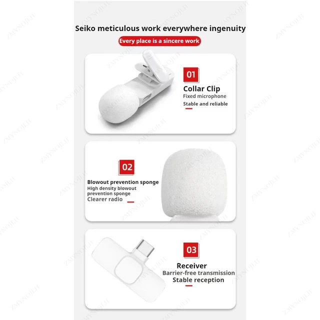 New Wireless Lavalier Microphone Portable Audio Video Recording Mini Microphone for iPhone Android PC Camera Live Gaming Phone 5 New Wireless Lavalier Microphone Portable Audio Video Recording Mini Microphone for iPhone Android PC Camera Live Gaming Phone 5