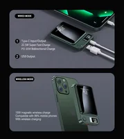 Runde magnetische kabellose Powerbank 10000 mAh, tragbare externe Akku mit superschnelles Aufladen, passend für iPhone Samsung Huawei, Farben Schwarz Lila Weiß 6