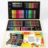 180PCS Drawing Art Kit for Kids Oil Pastels Paint Brushes Watercolor Pens Coloring Set Gift 1