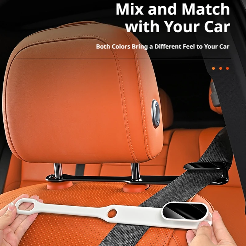SEAMETAL Car Seat Belt Holder Headrest Seat Belt Fastener Mount Backseat Seatbelt Guide Reduce Noise Relieve Shoulder Friction 3