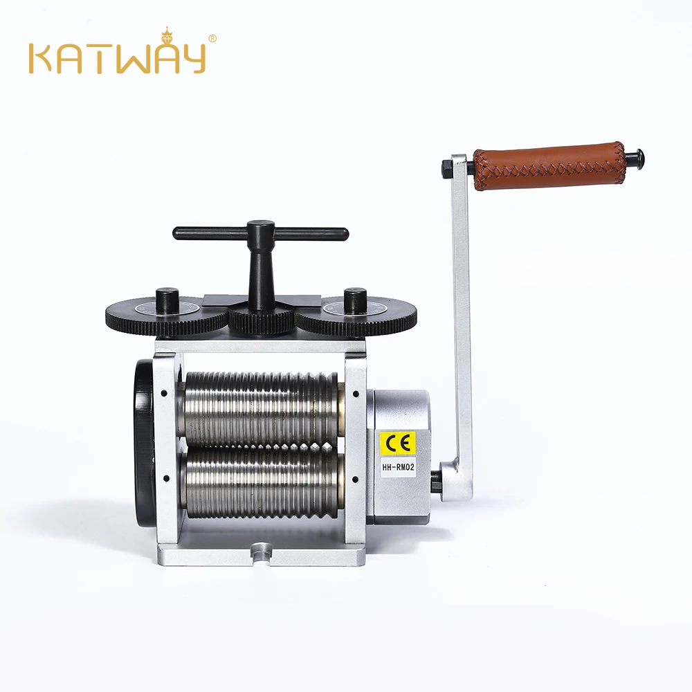 KATWAY Rolling Mills Gear Ratio 1:4 Manual Combination Metal Jewelry Sheet Square Semicircle Pattern Wire Roller Making HH-RM02F