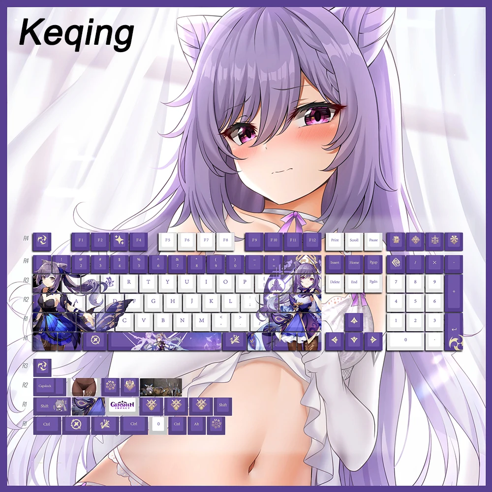 Cereja, Kamisato Ayato, Cosplay PBT para MX Switch, 128 Teclas