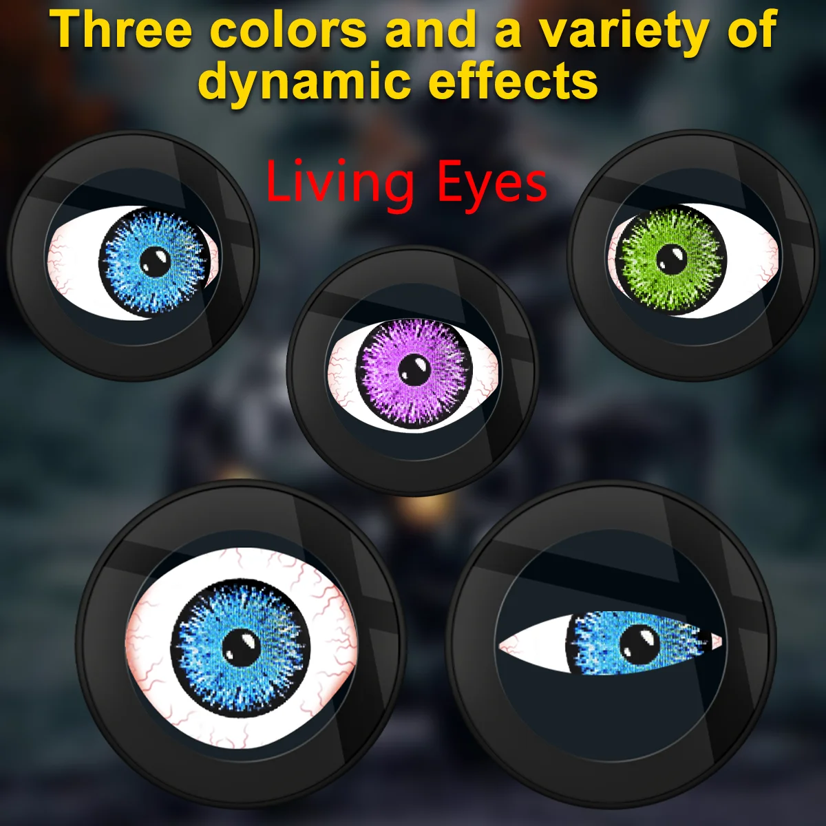 Motorcycle Decorative lights 3D Dynamic Devil Eye LED Light Retrofit Kits Assembly OLED Screen DC5-24V 1PC/2PCS