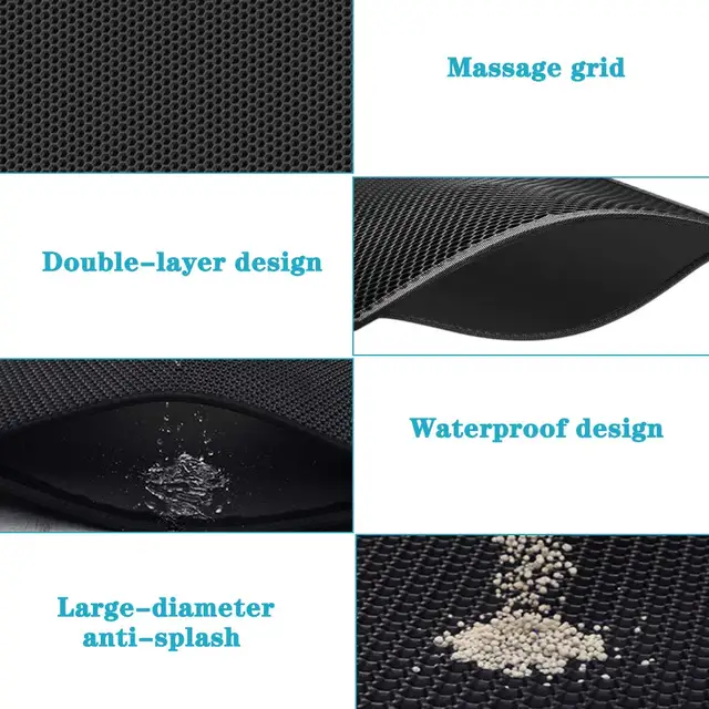Cat Litter Mat Waterproof Urine Proof Kitty Litter Mat Honeycomb Double Layer Litter Box Mat Skidproof Soft EVA Cat Litter Mat 5
