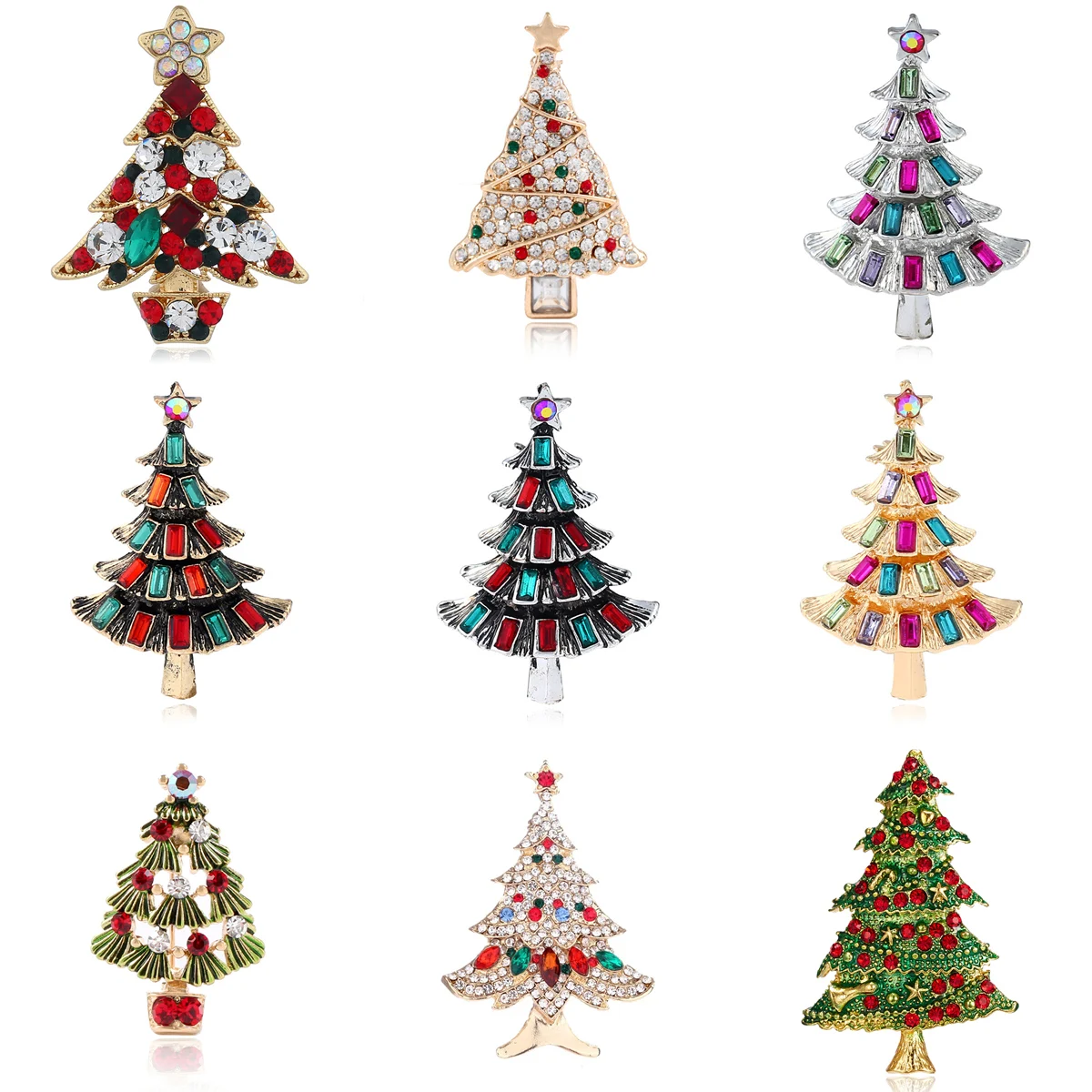 Albero Di Natale Spille Strass Spilla Pin Gioielli Gioielli Accessori - Foto 6