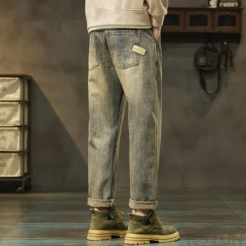 KSTUN Loose Jeans Men Harem Pants Denim Trousers Retro Blue Fashion Paches Pockets Mens Clothing Trousers Vintage Oversize 40 42 5