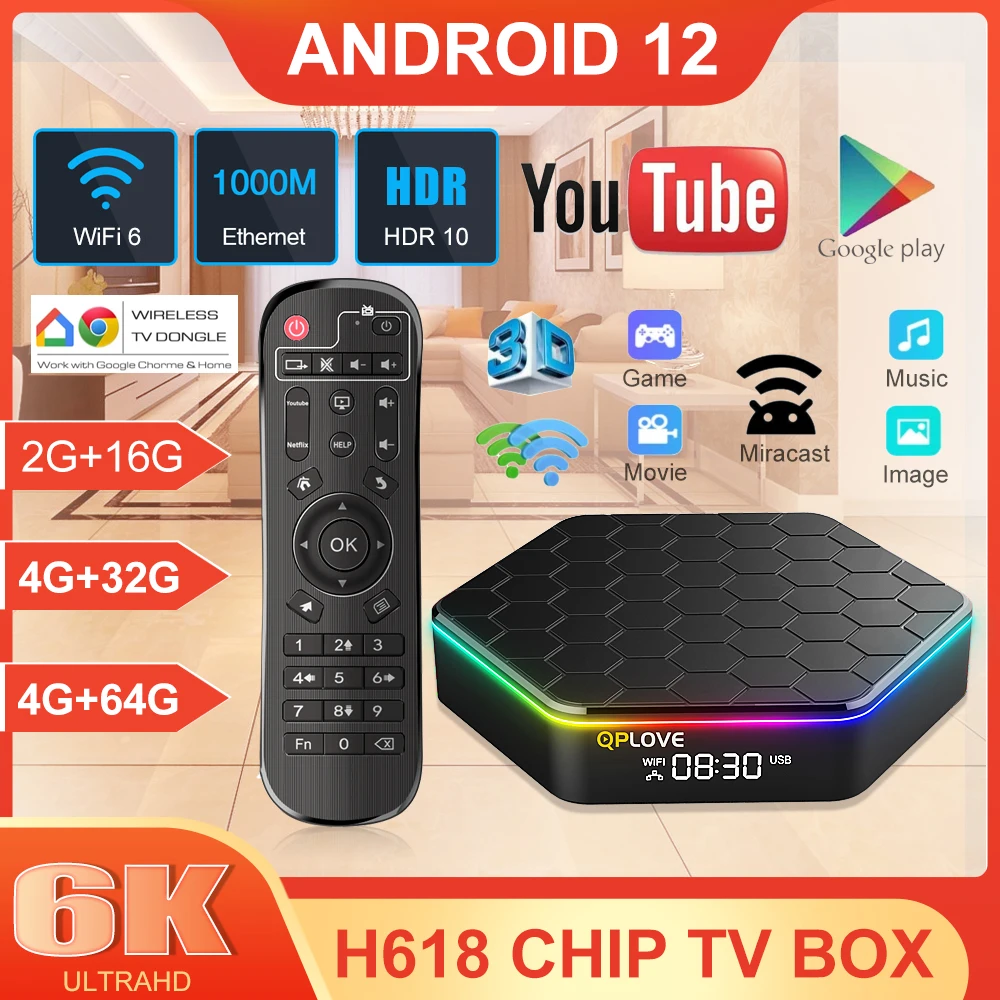 Magcubic Android 12 TV Box Wifi6 HDR10+ Allwinner H618 32G 64G Support 8K  6K 4K BT5.0 Voice Media Player Set top box - AliExpress