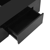 Table basse noir et blanc brillante avec LED, plateau extensible, espace de rangement, MDF, 80x50x35,5 cm, pour salon, petit appartement 5