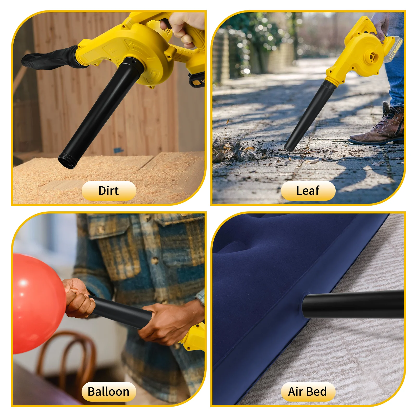 Cordless Leaf Blower for Dewalt 20V Battery Electric Jobsite Air Blower 2-in-1 Handle Electric Blower and Vacuum Cleaner 6