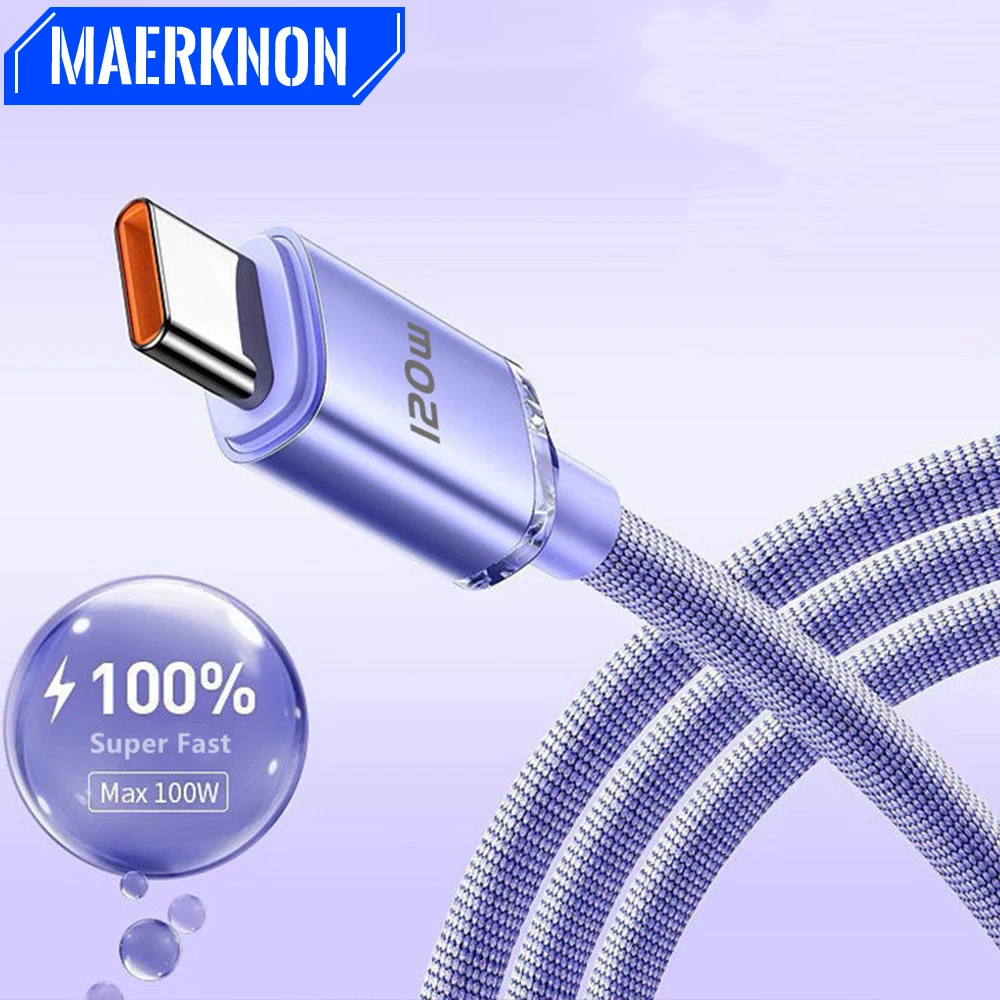 

120W USB Type C Cable Mobile Phone Fast Charging Data Cord Fast USB C Cable Cell Phone Type-c Charging Cord for Xiaomi Samsung