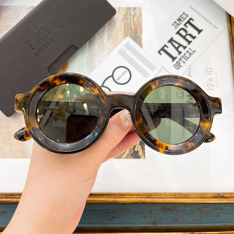 JAPANESE LUXURY BRAND SUNGLASSES Men Round Retro Designer Acetate